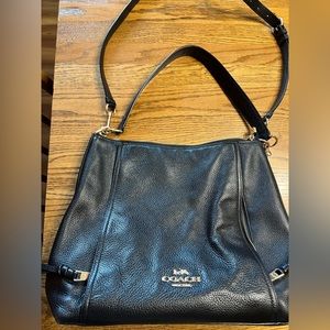 Coach leather crossbody/shoulder purse with card holder and wristlet